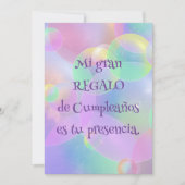 Invitación de Cumpleaños - Burbujas Kaart (Voorkant)