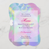 Invitación de cumpleaños - Burbujas Kaart (Voorkant / Achterkant)