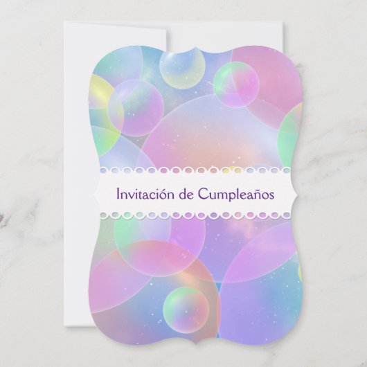 Invitación de cumpleaños - Burbujas Kaart (Achterkant)