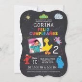 Invitación de Cumpleaños de Plaza Sésamo Kaart (Voorkant)