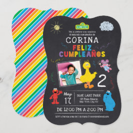 Invitación de Cumpleaños de Plaza Sésamo Kaart