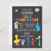 Invitación de Cumpleaños de Plaza Sésamo Kaart (Voorkant)
