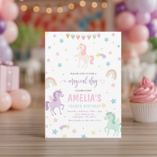 Invitación de cumpleaños de Unicornio por capricho Kaart
