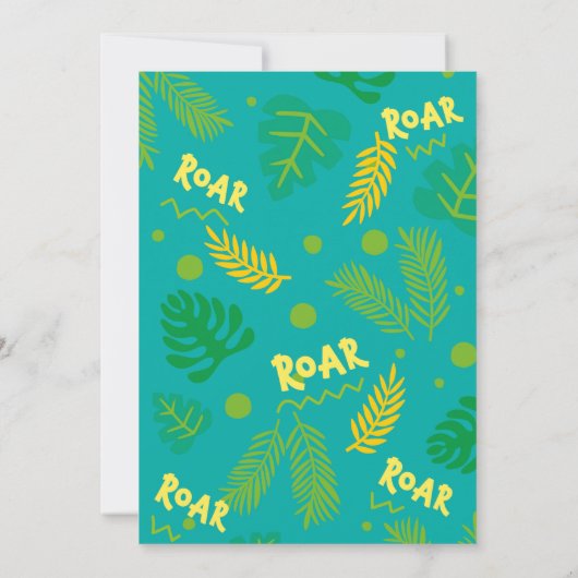 Invitación de cumpleaños dinosaurio kaart (Achterkant)