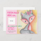 INVITACIÓN DE CUMPLEAÑOS - DULCE ROXI CON FOTO BRIEFKAART (Voorkant / Achterkant)