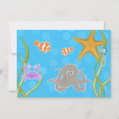 Invitación de Cumpleaños - Fiesta Bajo el Mar Kaart (Achterkant)