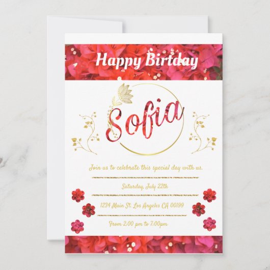 Invitación de cumpleaños kaart (Voorkant)