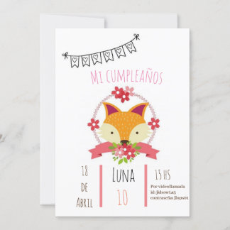 invitacion de cumpleaños kaart