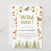 Invitación de cumpleaños para animales de Woodland Kaart (Voorkant)