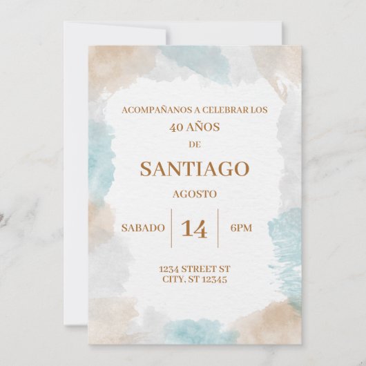 INVITACION DE CUMPLEANOS PARA HOMBRE KAART (Voorkant)