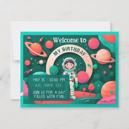 Invitación de cumpleaños personalizada kaart (Voorkant)