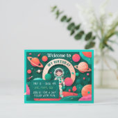 Invitación de cumpleaños personalizada kaart (Staand voorkant)