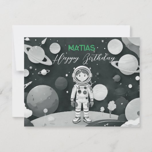 Invitación de cumpleaños personalizada kaart (Achterkant)