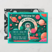Invitación de cumpleaños personalizada kaart (Voorkant / Achterkant)