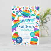 Invitación de cumpleaños Pop It Kaart (Staand voorkant)