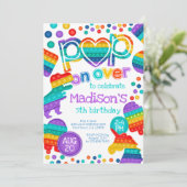 Invitación de cumpleaños Pop It Kaart (Staand voorkant)