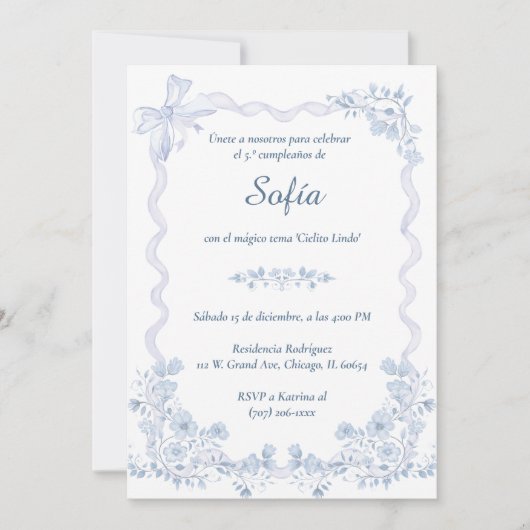 Invitación de Cumpleaños Temática Cielito Lindo Kaart (Voorkant)