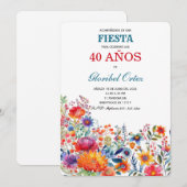 Invitación de Fiesta 40 Años Mujer Invitation Kaart (Voorkant / Achterkant)
