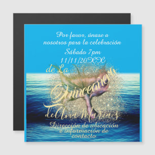 Invitación de fiesta de cumpleaños de la sirena magnetische uitnodiging