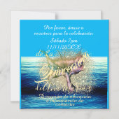 Invitación de fiesta de cumpleaños de la sirena magnetische uitnodiging (Voorkant)