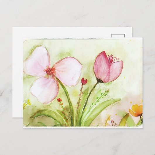 invitacion de Flores Briefkaart (Voorkant / Achterkant)