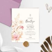 Invitación de Flores Silvestres para Bautizo