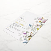 Invitación de Flores Silvestres para Bautizo Folie Uitnodiging (Gedraaid)