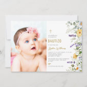 Invitación de Flores Silvestres para Bautizo Foto Kaart (Voorkant)