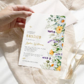 Invitación de Flores Silvestres para Bautizo Kaart