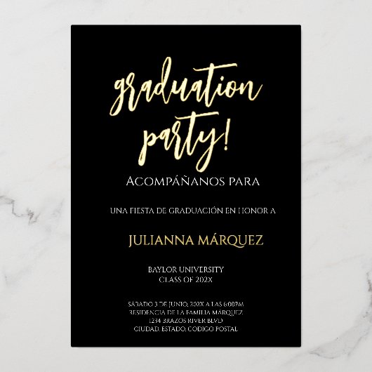 Invitación de folie para graduación folie uitnodiging (Voorkant)