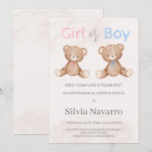 Invitación de gender onthullen kaart (Voorkant / Achterkant)