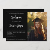 Invitación de graduación con foto kaart (Voorkant / Achterkant)