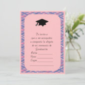 Invitacion de Graduacion Kaart (Staand voorkant)