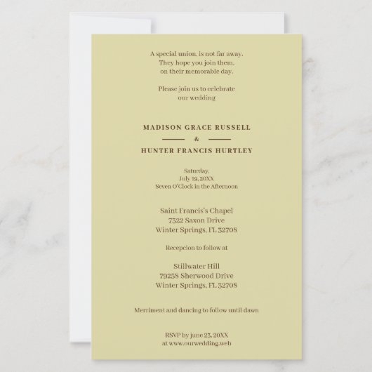 Invitación de marco botánico para Boda fotográfico (Achterkant)