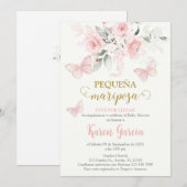 Invitación de Mariposa Baby shower en español Kaart (Voorkant / Achterkant)