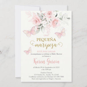 Invitación de Mariposa Baby shower en español Kaart