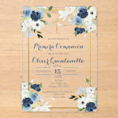 Invitación de primera comunión para niño acryl uitnodigingen (Voorkant)