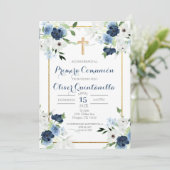 Invitación de primera comunión para niño kaart (Staand voorkant)