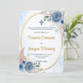 Invitación de primera comunión para niño kaart (Staand voorkant)