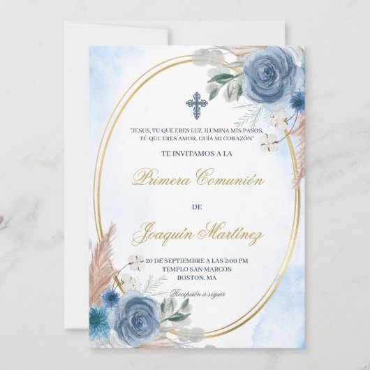 Invitación de primera comunión para niño kaart (Voorkant)