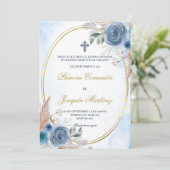 Invitación de primera comunión para niño kaart (Staand voorkant)