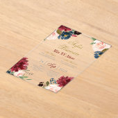 Invitación de quinceañera con marco rosa acryl uitnodigingen (Laagn)