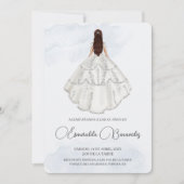 Invitación de quinceañera con vestido blanco kaart (Voorkant)