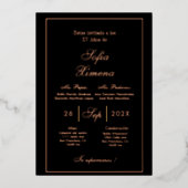 Invitación de quinceañera gouden folie folie uitnodiging (Voorkant)