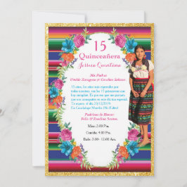Invitación de Quinceañera Mexicana Kaart