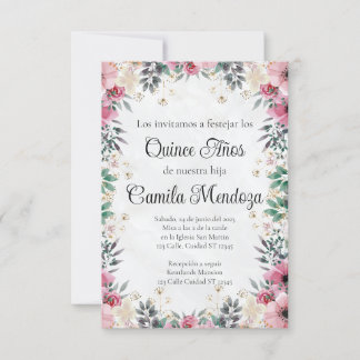 Invitación de Quinceañera/Uitnodiging/bruiloft Kaart