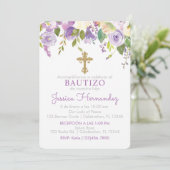 Invitación de Rosas para Bautizo de niña Kaart (Staand voorkant)