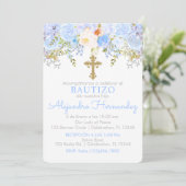 Invitación de Rosas para Bautizo de niño Kaart (Staand voorkant)