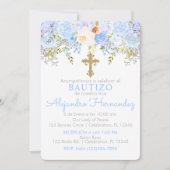 Invitación de Rosas para Bautizo de niño Kaart (Voorkant)