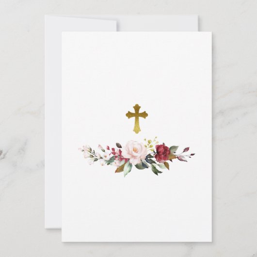 Invitación de Rosas Rojas para Bautizo Uitnodiging (Achterkant)